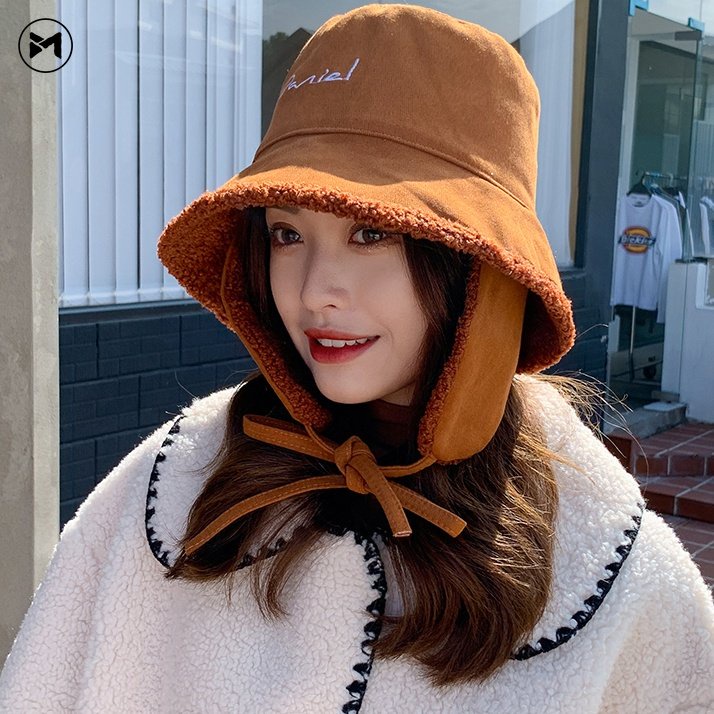 Mũ Lông Cừu Dày Dặn Bảo Vệ Tai Tháo Rời Được Thời Trang Mới 2022 Cho Nữ