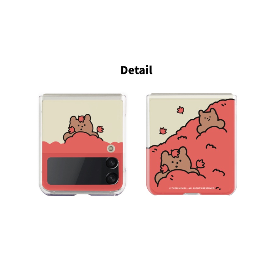 [HÀNGSẴN] Ốp lưng Samsung Z Flip3 trong suốt in hình gấu cực cute có 2 màu