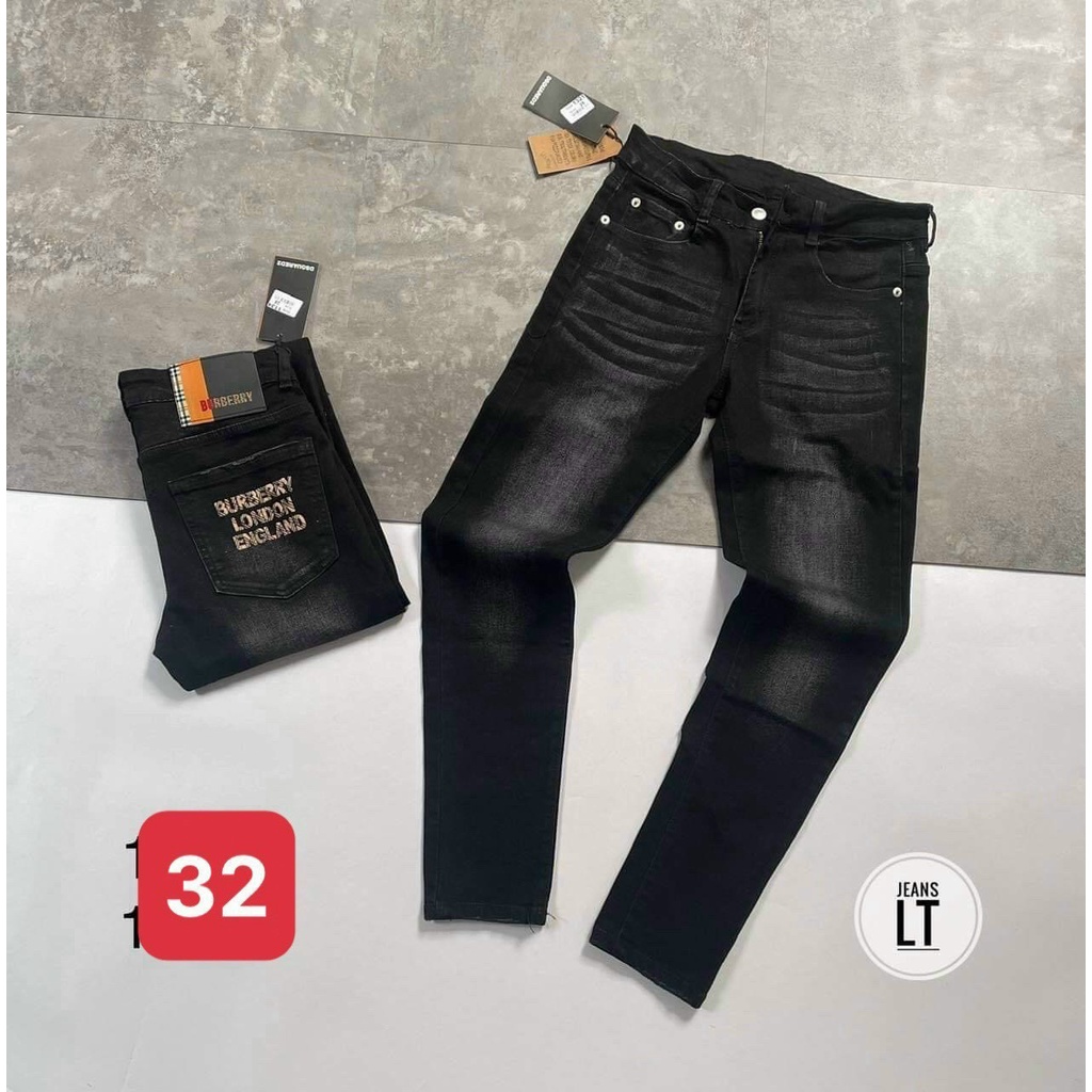 Quần jean nam đen chất bò co giãn in BBR vải dày đẹp,from chuẩn,sang trọng,mẫu mới cao cấp-AHFASHION