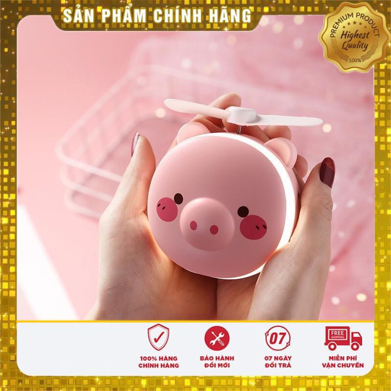 QUẠT CẦM TAY MINI HÌNH CON HEO ĐA NĂNG 3 TRONG 1 CÓ ĐÈN LED CÓ GƯƠNG ĐỂ SOI TIỆN LỢI CHO CÁC BẠN NỮ CỰC KUTE | BigBuy360 - bigbuy360.vn