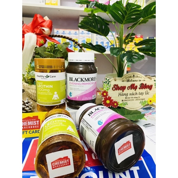 Combo đẹp da tinh dầu hoa anh thảo và mầm đậu nành Blackmores Evening Primrose Oil Úc 190 viên