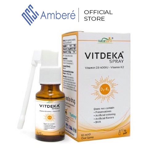 Vitamin Vitdeka k2 d3 Lineabon k2 d3 dạng xịt giúp hấp thu canxi nhập khẩu