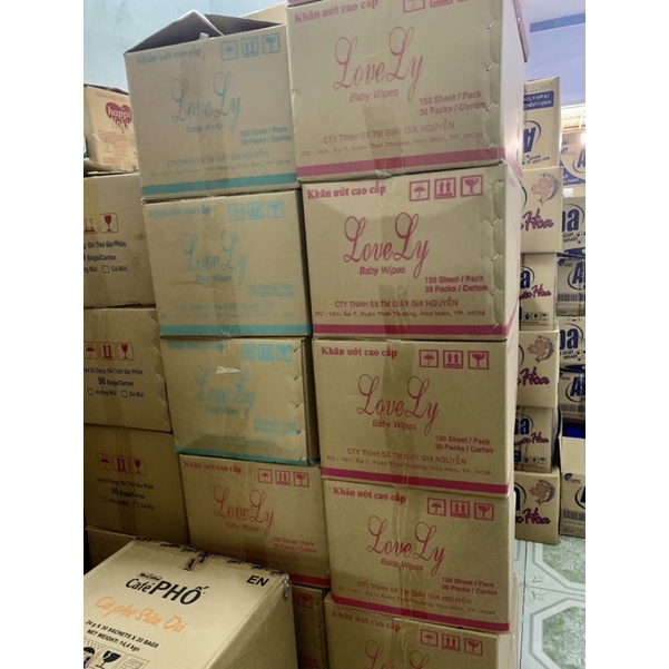 Khăn ướt Lovely không mùi 800gr combo 10 bịch