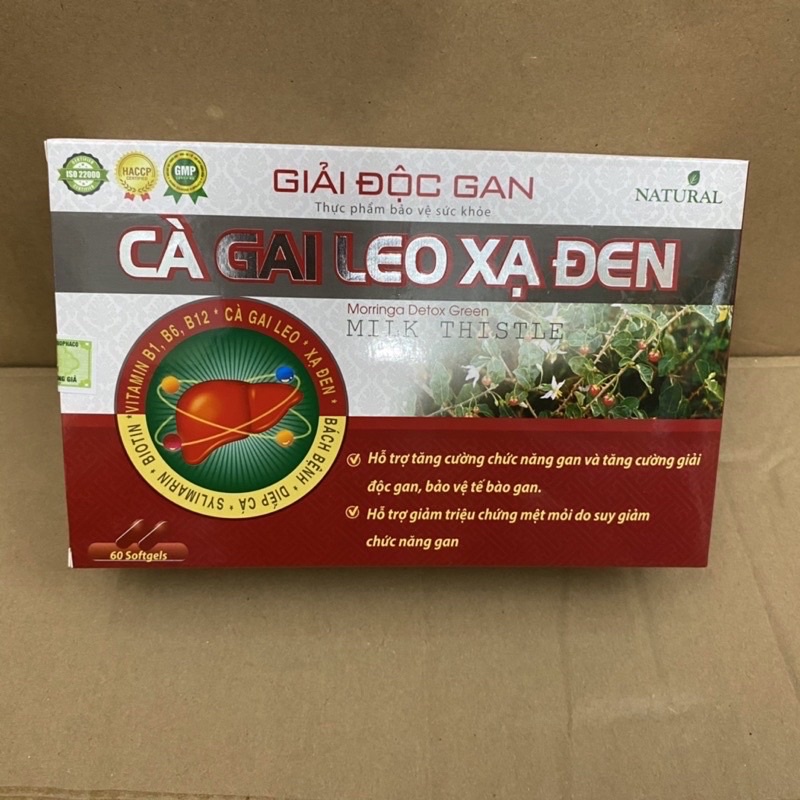 Giải độc gan CÀ GAI LEO XẠ ĐEN Morringa Detox Green Milk Thistle giúp bổ gan, giải độc gan