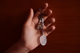 Móc khoá cầu lông bạc