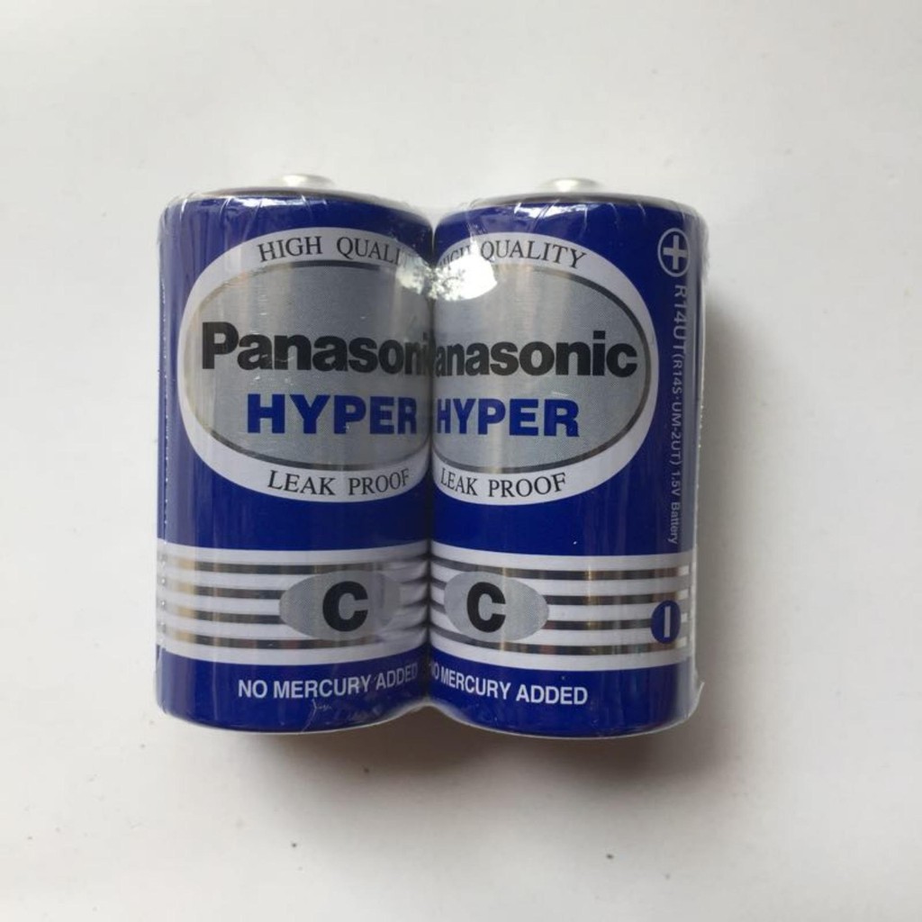 2 viên Pin trung C 1,5V Panasonic Hyper R14UT/2S