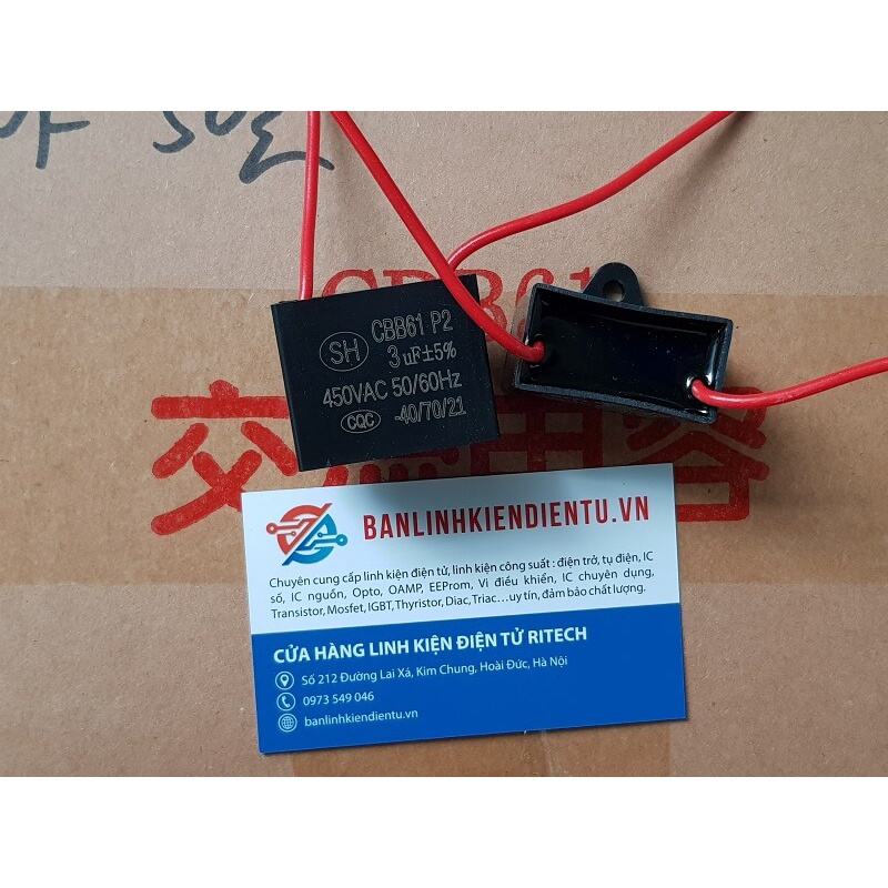 [ Combo 4 chiếc ] TỤ QUẠT 3UF 450V CBB61
