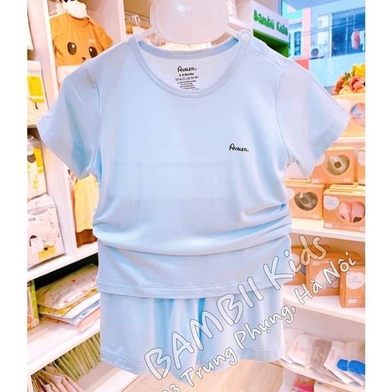 Bộ cộc tay mầu trơn Avaler chất sợi tre (màu pastel nhẹ nhàng) size 3-6m đến 3-4y
