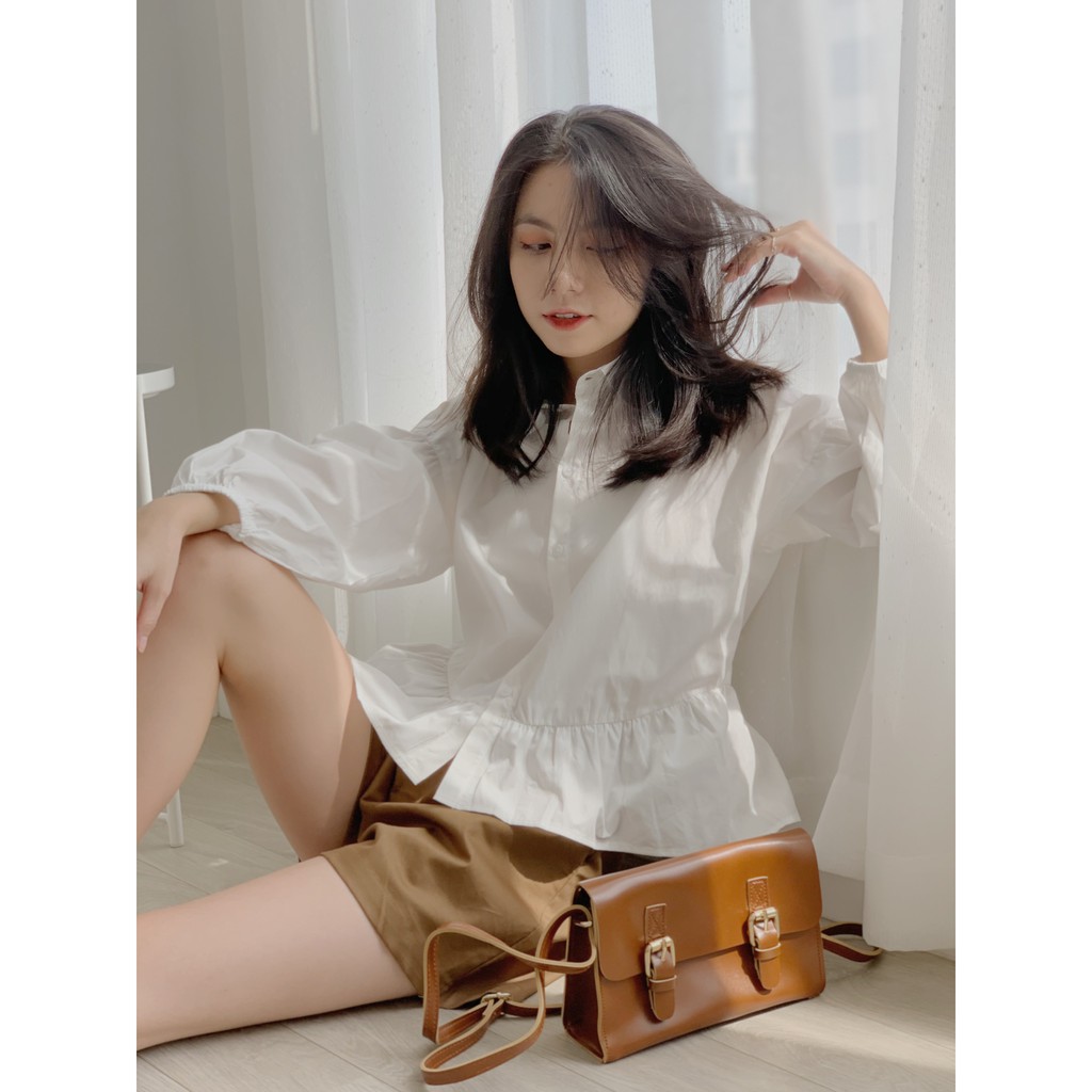 [Mã WASKT304 giảm 15% tối đa 30K đơn 99K] áo sơ mi cổ sen TKA252 1994closet