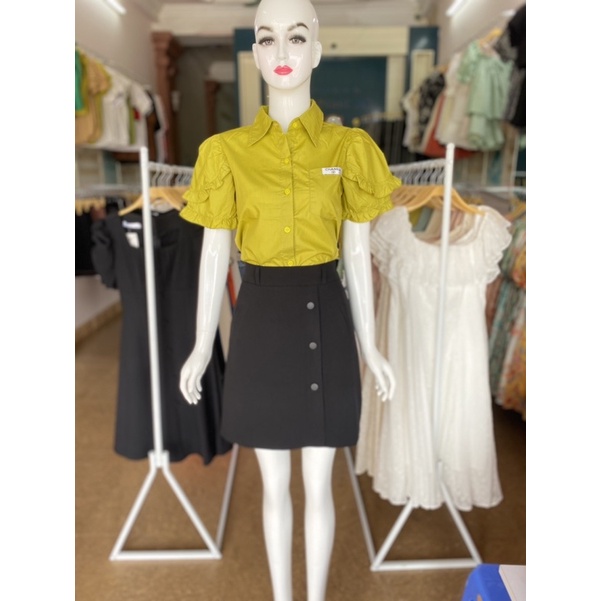 Chân váy chữ A cúc giữ có túi