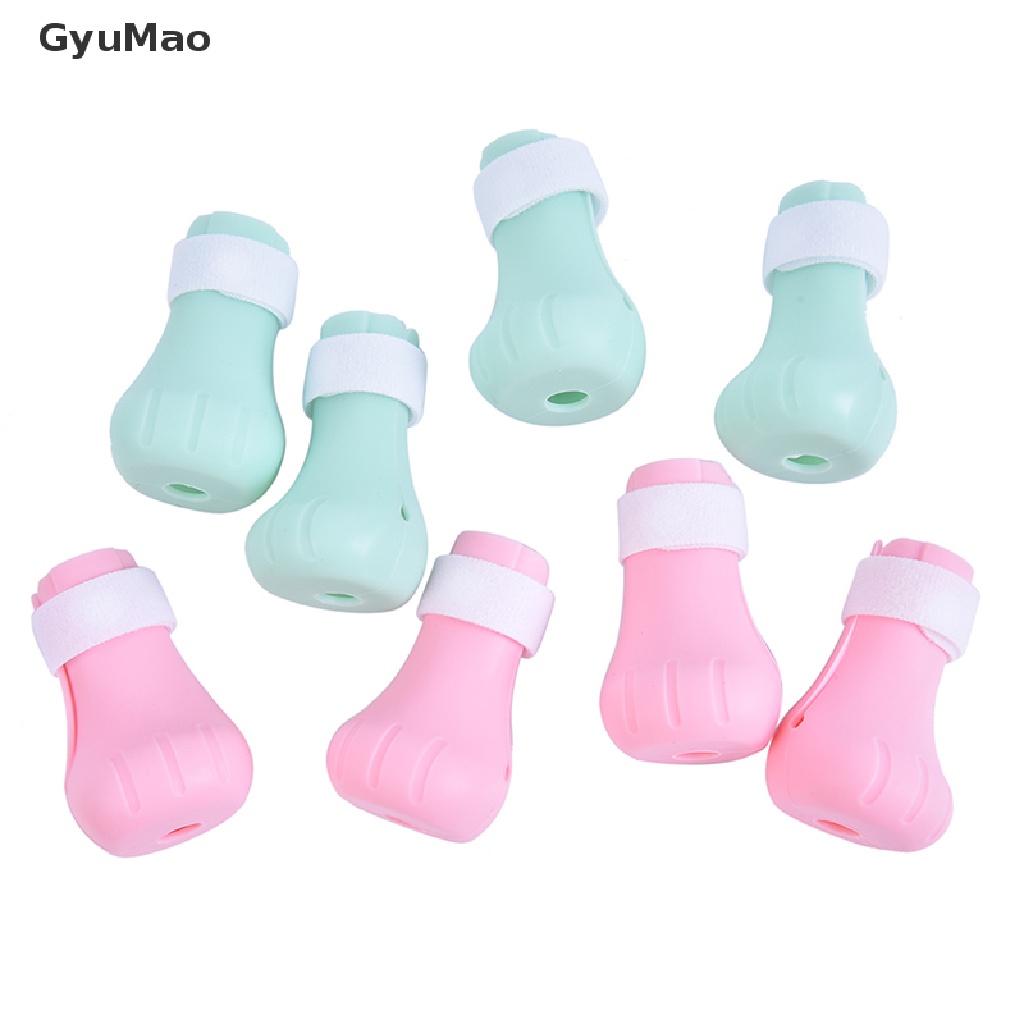 [cxGYMO] 4pcs Adjustable Pet Cat Paw Protector for Bath Soft Silicone Shoes Cat Paw Cover  HDY