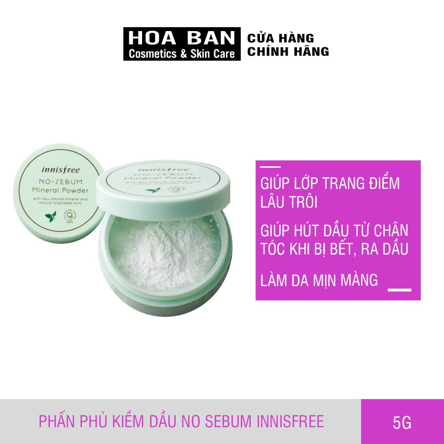 Phấn phủ kiềm dầu No Sebum Innisfree | BigBuy360 - bigbuy360.vn