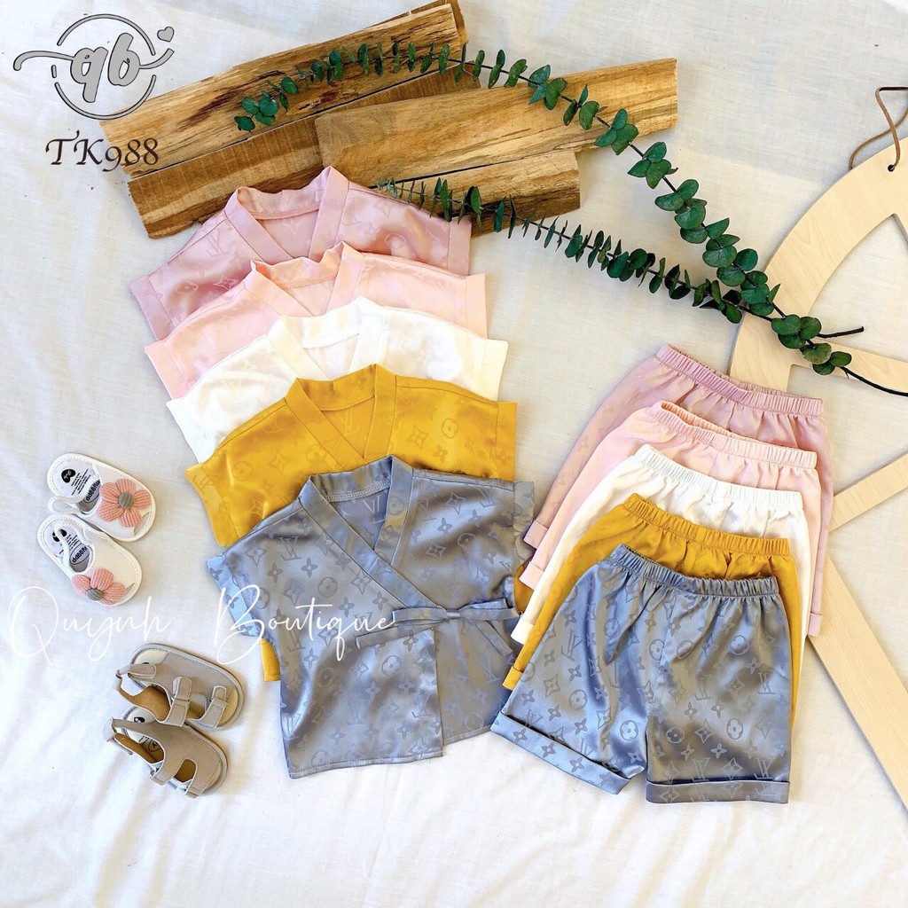 [Mã SKAMFSW175 giảm 10K đơn 50K] Quần áo trẻ em Quỳnh Boutique Bộ đồ pijama rời cộc tay chất lụa mềm cho bé