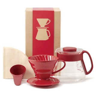Bộ phễu lọc cà phê đỏ Hario V60-Nhập khẩu chính hãng 100% từ thương hiệu Hario Nhật Bản