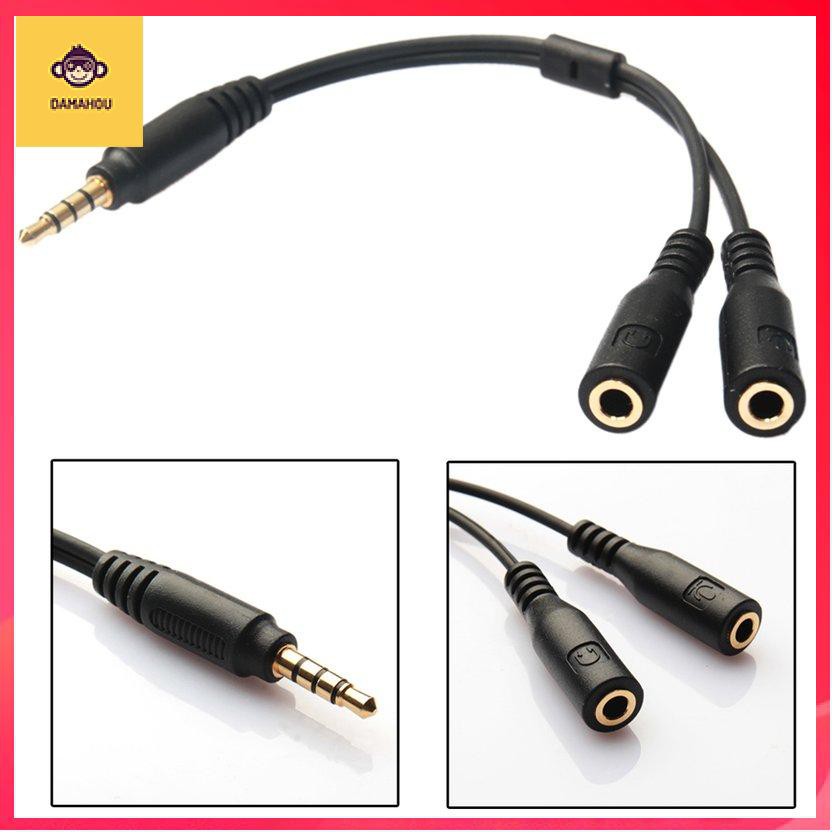 Kích thước nhỏ gọn Âm thanh nổi 3,5 mm Âm thanh nổi dành cho nam đến 2 nữ Tai nghe mic TRRS Y Splitter