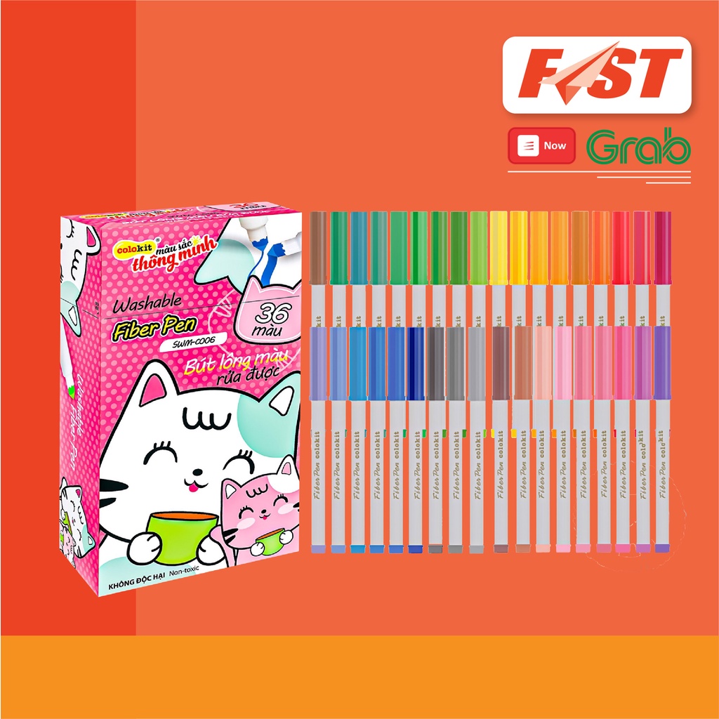 [Nowship] BÚT LÔNG MÀU Fiber Pen Colokit 20 Màu, 36 Màu, Bút Viết Calligraphy, Hán Tự, Thư Pháp - Hàng Chính Hãng TL