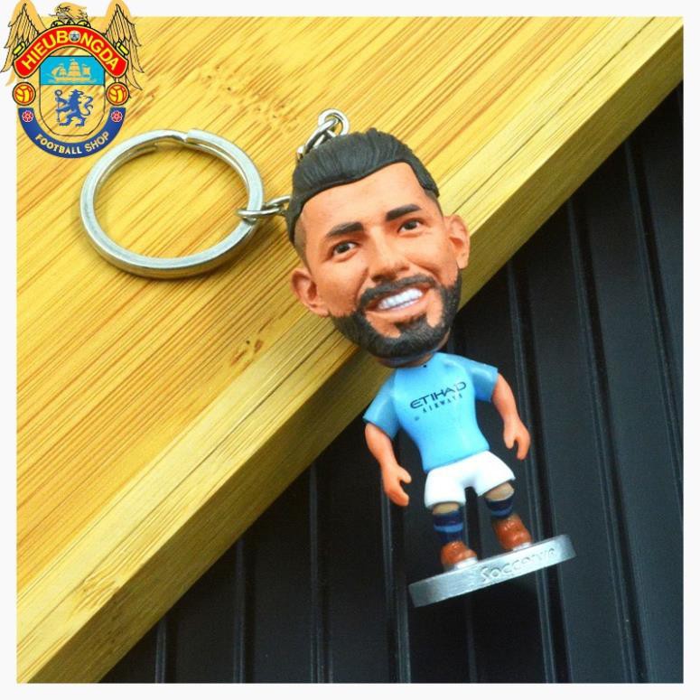 Móc khóa tượng cầu thủ bóng đá Ronaldo Messi Ozil Neymar Salah Aguero Mbappe Gerrard Modrid Suarez Coutinho Dybala