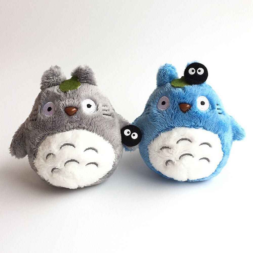 Totoro Nhồi Bông Mềm Mại 10cm Màu Xám &amp; Xanh Dương Trang Trí Chìa Khóa