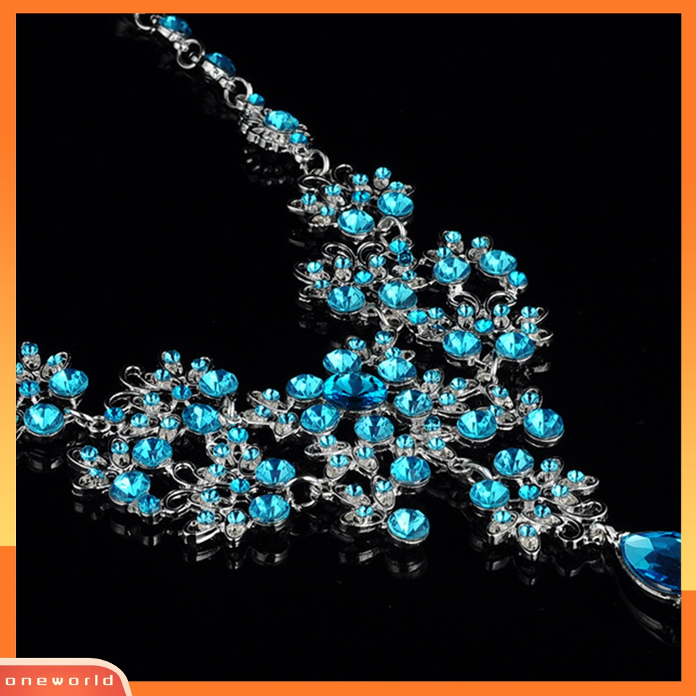 Bộ Vòng cổ + Bông Tai Đính Đá Hình Bướm &amp; Giọt Nước