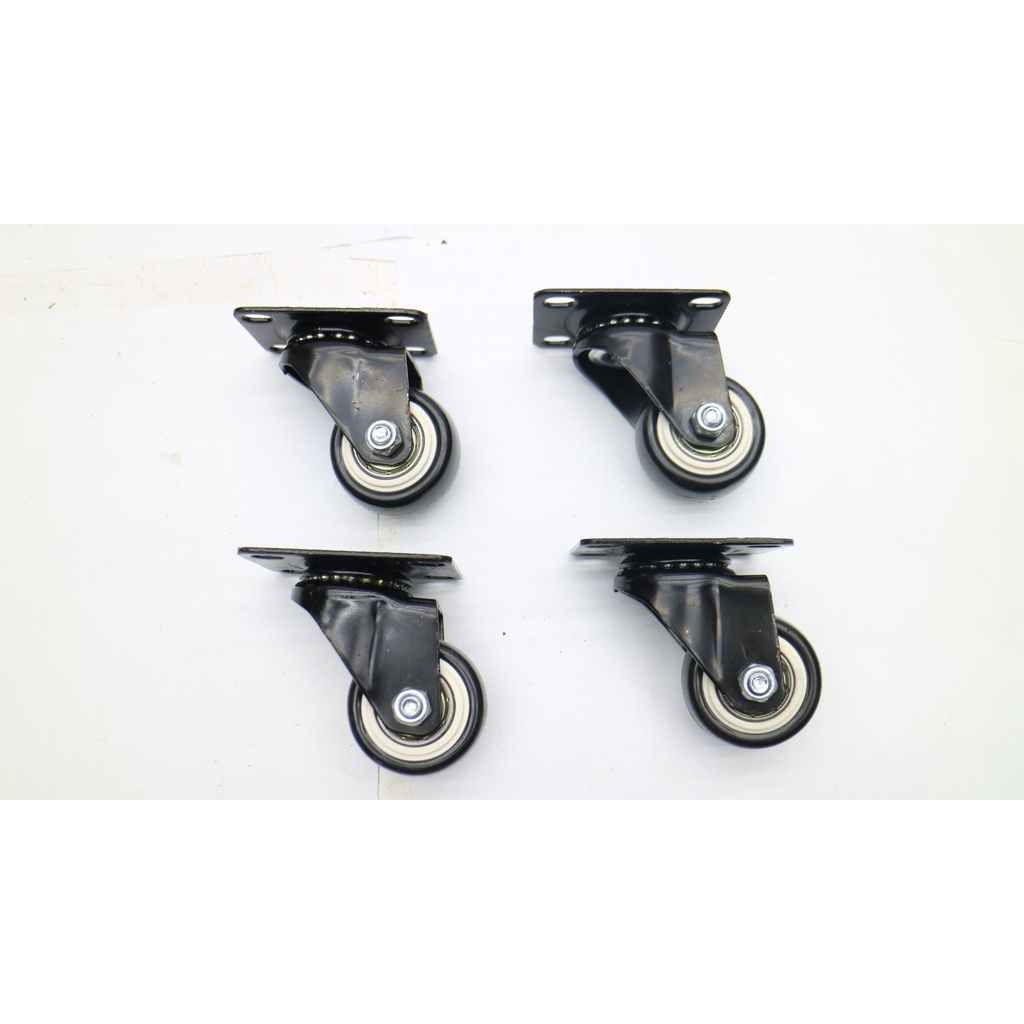 [RẺ VÔ ĐỊCH] Bộ 4 bánh xe đẩy hàng xoay 360 độ, có khóa chống xoay chống trượt loại 4cm nhóm màu viền đen