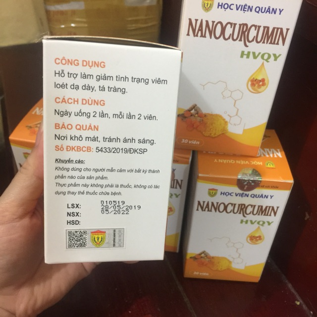 [Chính hãng] Nanocurcumin 300mg của Học viện Quân Y hỗ trợ đẹp da điều trị đau dạ dày tăng sức đề kháng...