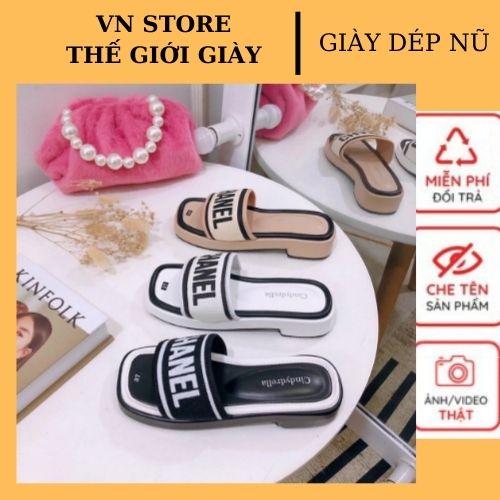 Dép nữ  quai ngang đế 2P họa tiết chữ sang xịn ,,