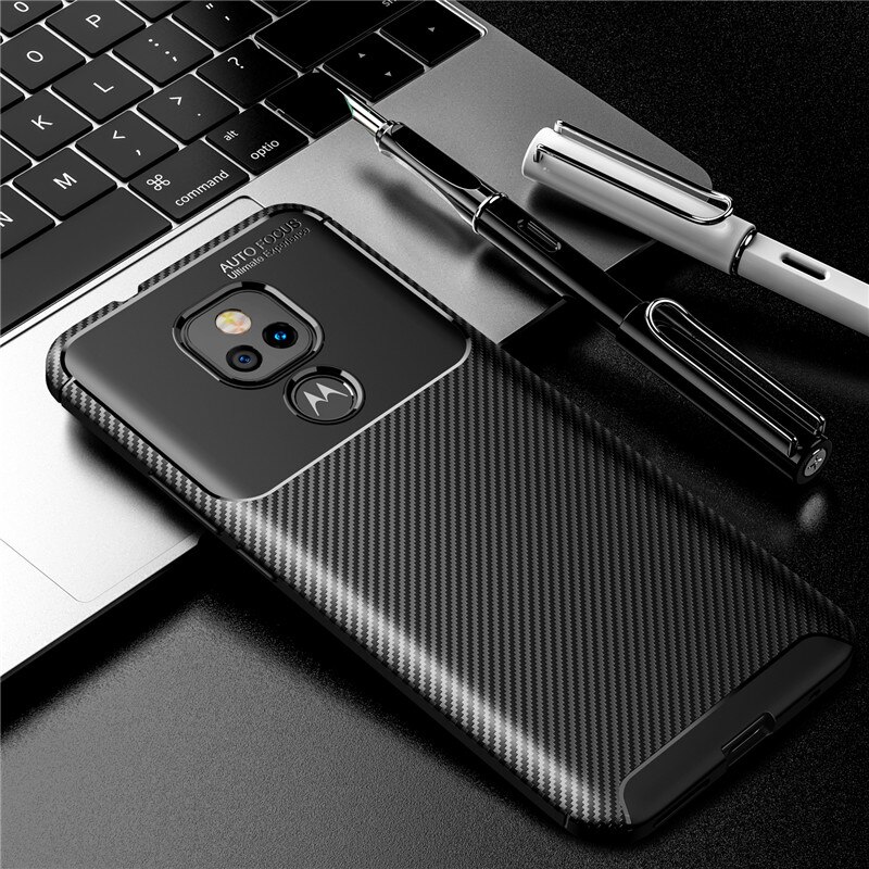 Casing Motorola Moto G Play 2021 Carbon Fiber Cover Moto One 5G Plus Fast Power Stylus Soft Silicone Protective Phone Cases