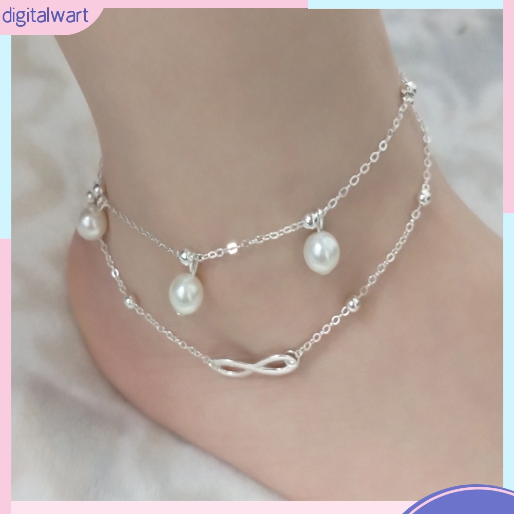 Lắc chân 2 dây mặt vô cực phong cách boho thời trang