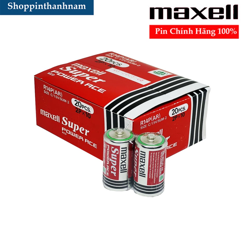 Pin Trung Maxell R14P vỉ 2 viên chính hãng