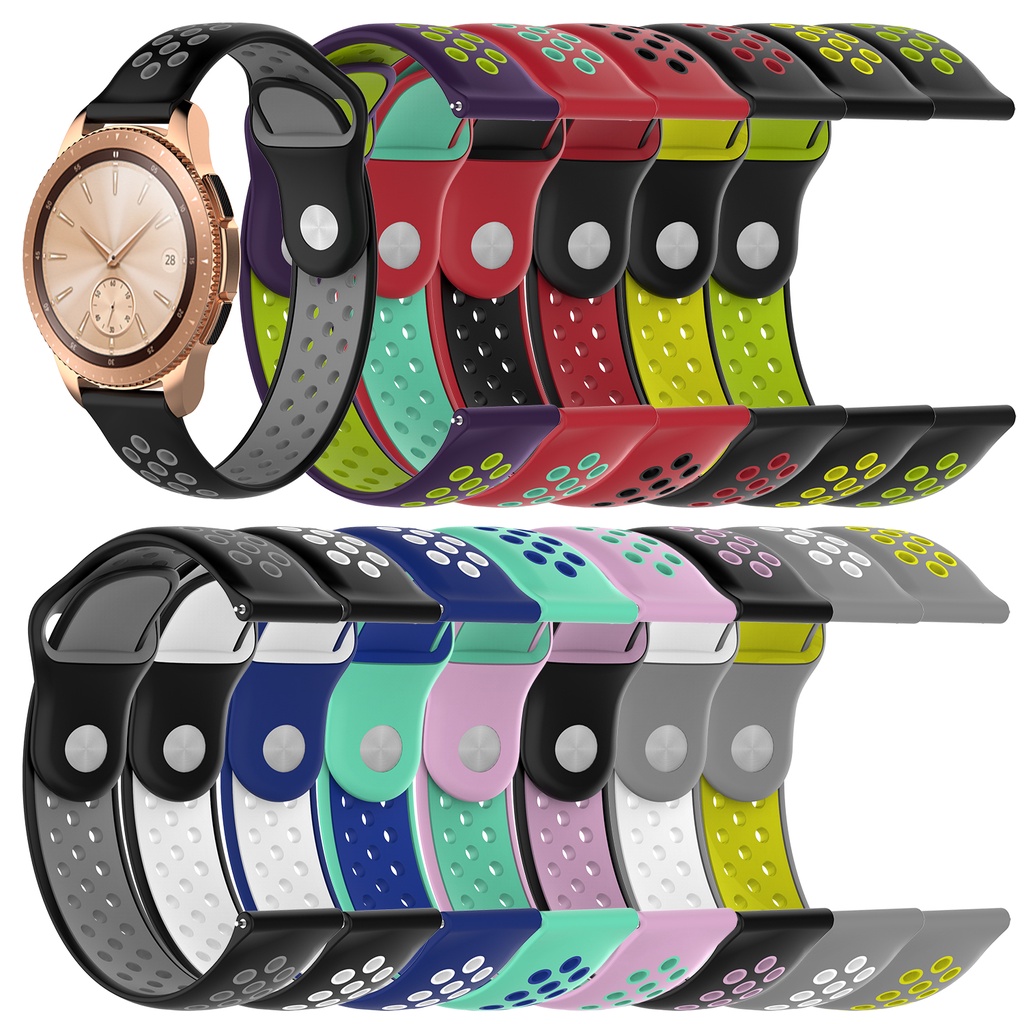 Dây Đeo Đồng Hồ Thể Thao 20mm 22mm 22mm Bằng Silicon Hai Màu Cho Samsung Galaxy Watch 4 40mm 44mm Watch4 Classic 42mm 46mm