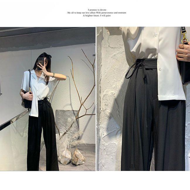 Quần Dài Ống Rộng Lưng Cao Thời Trang Xuân Thu Phong Cách Mới Cho Nữ