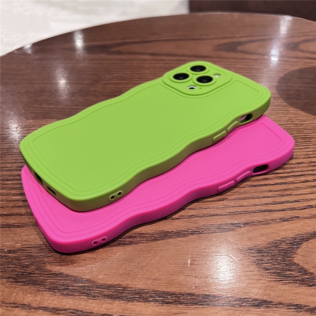 Ốp Điện Thoại TPU Mềm Nhám Màu Kẹo Ngọt Họa Tiết Sóng Biển Cho iPhone 14 13 12 11 Pro Max 14Plus 7 8 Plus SE