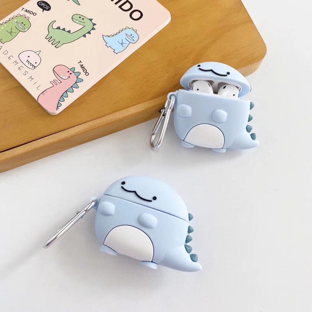 Case Airpod 1/2/Pro/3 hình khủng long bờm xanh