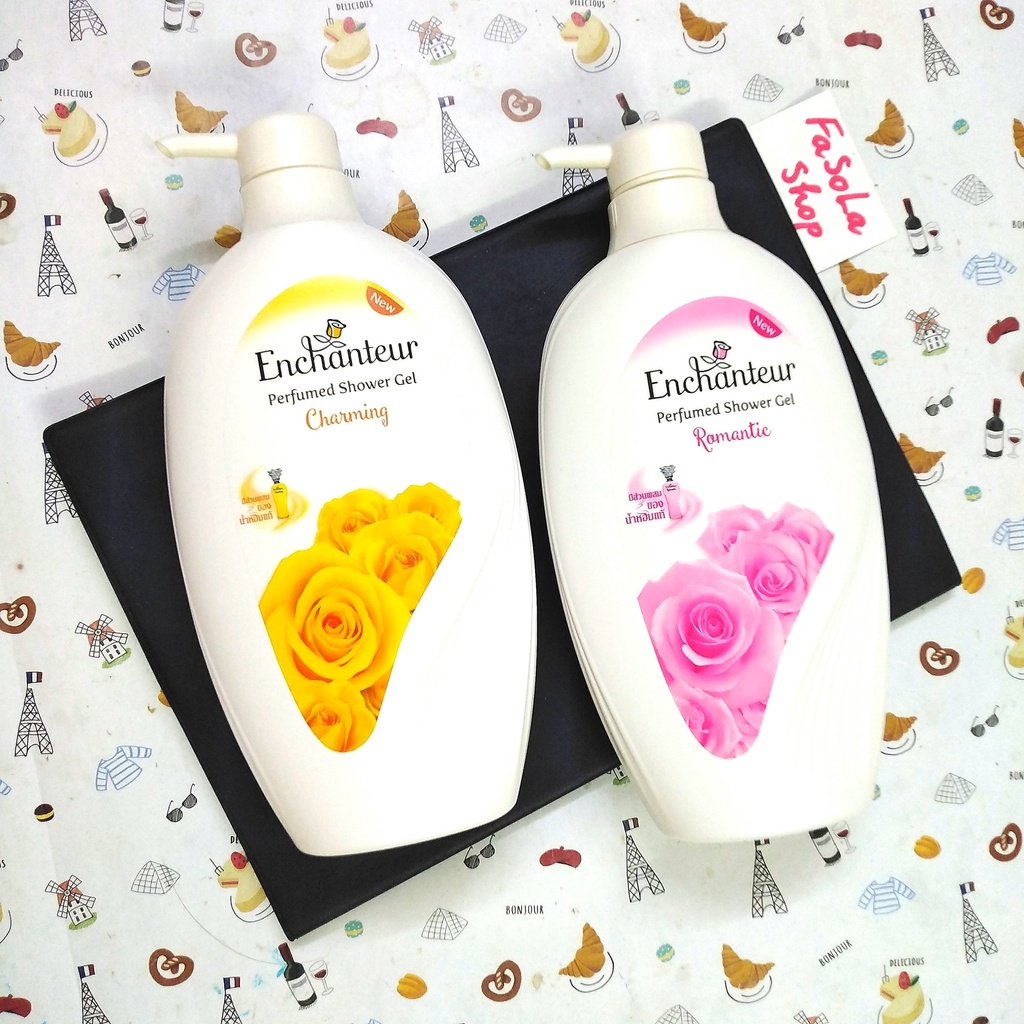 Sữa tắm hương nước hoa ENCHANTEUR 250ml / 550ml Việt Nam xuất Thái charming romantic vàng hồng tím pháp shower gel wipro
