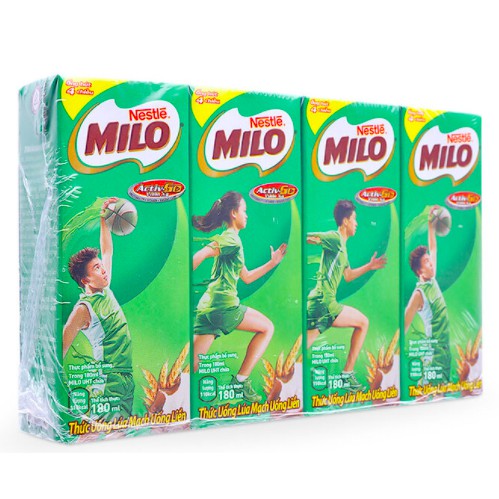 Thùng Sữa milo lúa mạch 12 vỉ = 48 hộp x 180ml