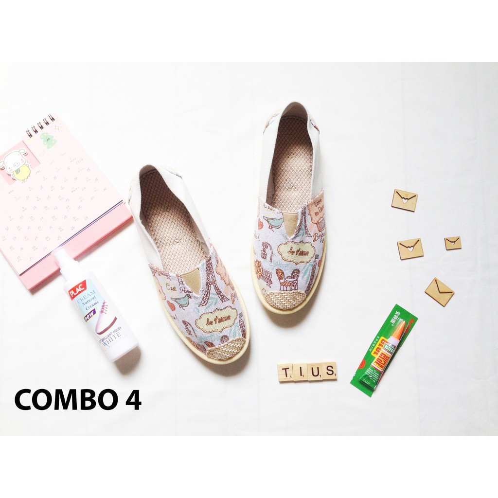 [COMBO RẺ NHẤT] GIÀY SLIP ON, GIÀY LƯỜI HÌNH THÚ + CHAI TẨY TRẮNG GIÀY DÉP + KEO DÁN GIÀY SIÊU CHẮC SUPER GLUE