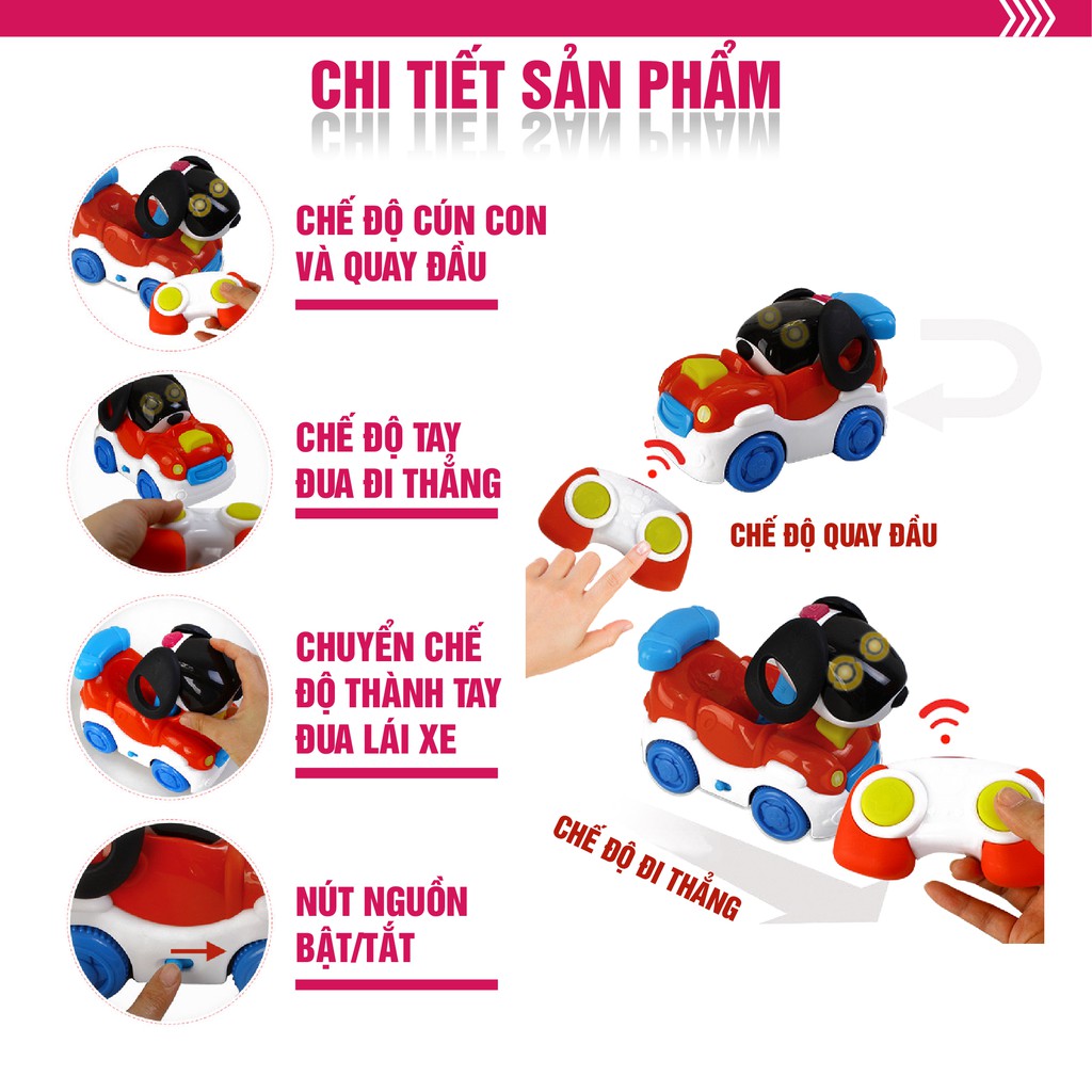 Đồ chơi ô tô điều khiển từ xa hình chú con Puppy vui nhộn lắc lư khi đi Winfun 1150 cho bé từ 2 tới 6 tuổi