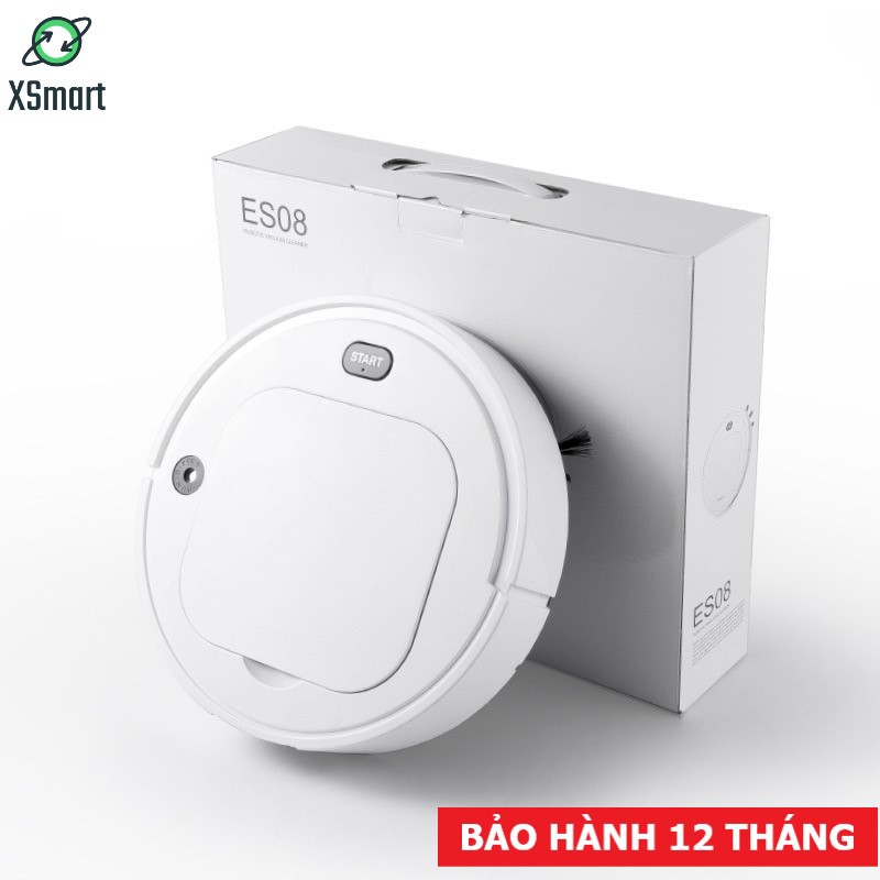 Robot Hút Bụi Lau Nhà Phun Sương Tự Động Làm Sạch Và Làm Ẩm Thông Minh ES08 2021 Rô Bốt Dùng Pin Sạc Tặng Kèm Khăn Lau