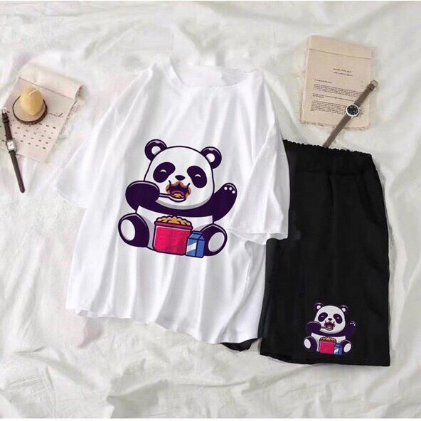 [ Free size ] Set áo thun tay lỡ + quần short cho nam và nữ in hình cực xinh - có kèm video quay tại shop | BigBuy360 - bigbuy360.vn
