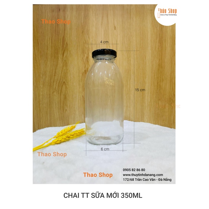 CHAI THỦY TINH SỮA 350ML NẮP THIẾC- ĐỰNG SỮA HẠT , NƯỚC ÉP ....