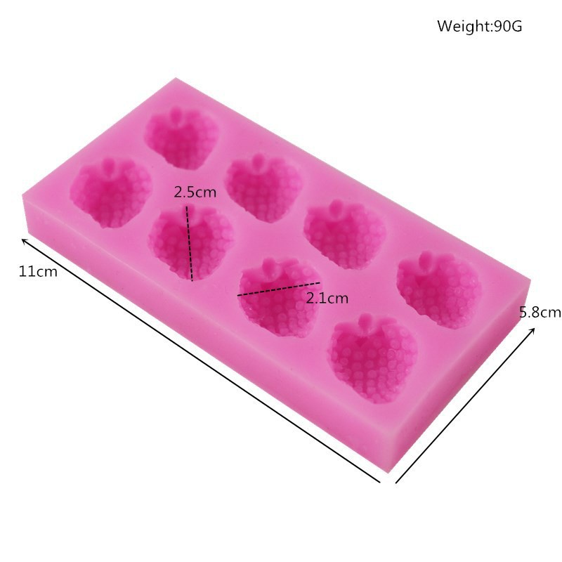 Khuôn silicone làm bánh kẹo tạo hình trái dâu 8 ngăn tiện lợi