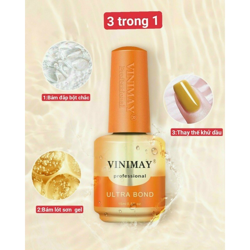 liên kết bột vinimay nắp cam là chai 3trong1 dùng để tăng độ bám cho sơn gel và cho đắp bột lên tay và chân kết dính tốt