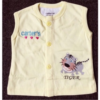 [Mã SKAMLTSM9 giảm 10% đơn 99K] Áo gile cotton carter 2 lớp cho bé sơ sinh 1-12 tháng