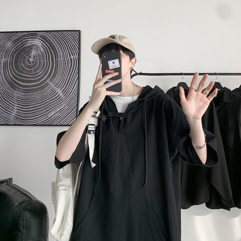 Áo Hoodie Tay Ngắn Thời Trang Mùa Hè Dễ Phối Đồ Cho Nam Và Nữ