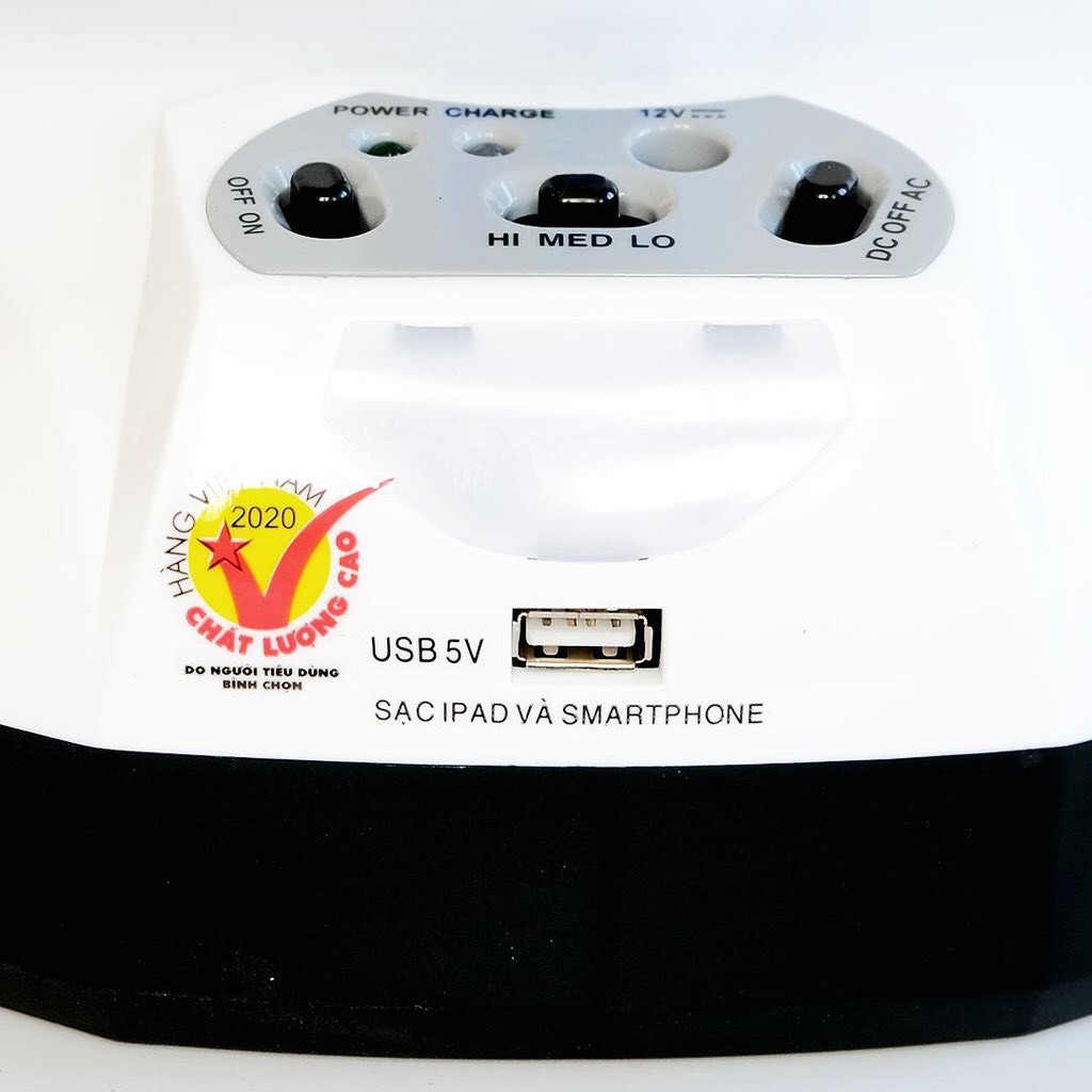 Quạt sạc tích điện để bàn AC&DC 12 inch Honjianda FL301 1/2b bình - có đèn ngủ LED & USB | BigBuy360 - bigbuy360.vn