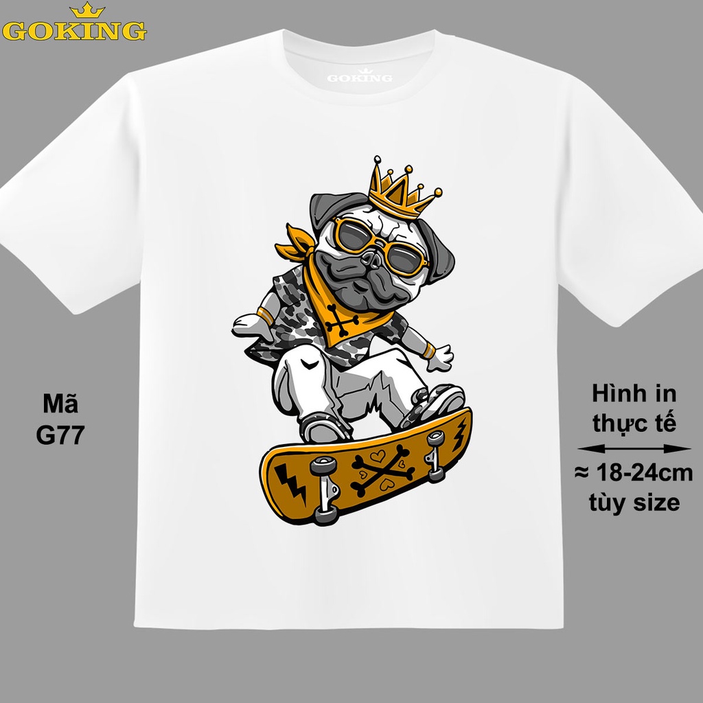 King Dog, mã G77. Áo thun trẻ em in siêu đẹp cho bé trai. Áo phông thoát nhiệt GOKING hàng hiệu cao cấp