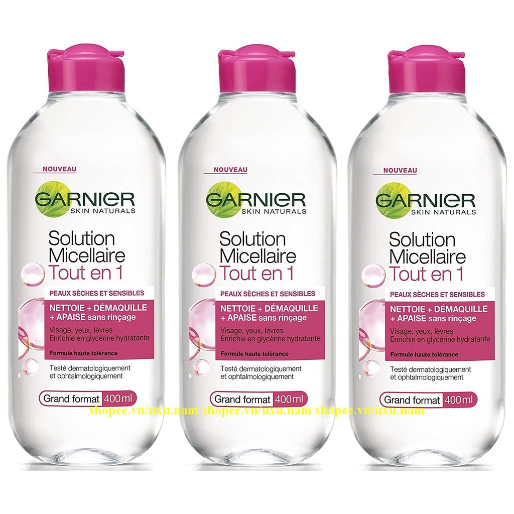 Nước Tẩy Trang 400Ml Garnier Skinactive Dành Cho Da Khô, Nhạy Cảm