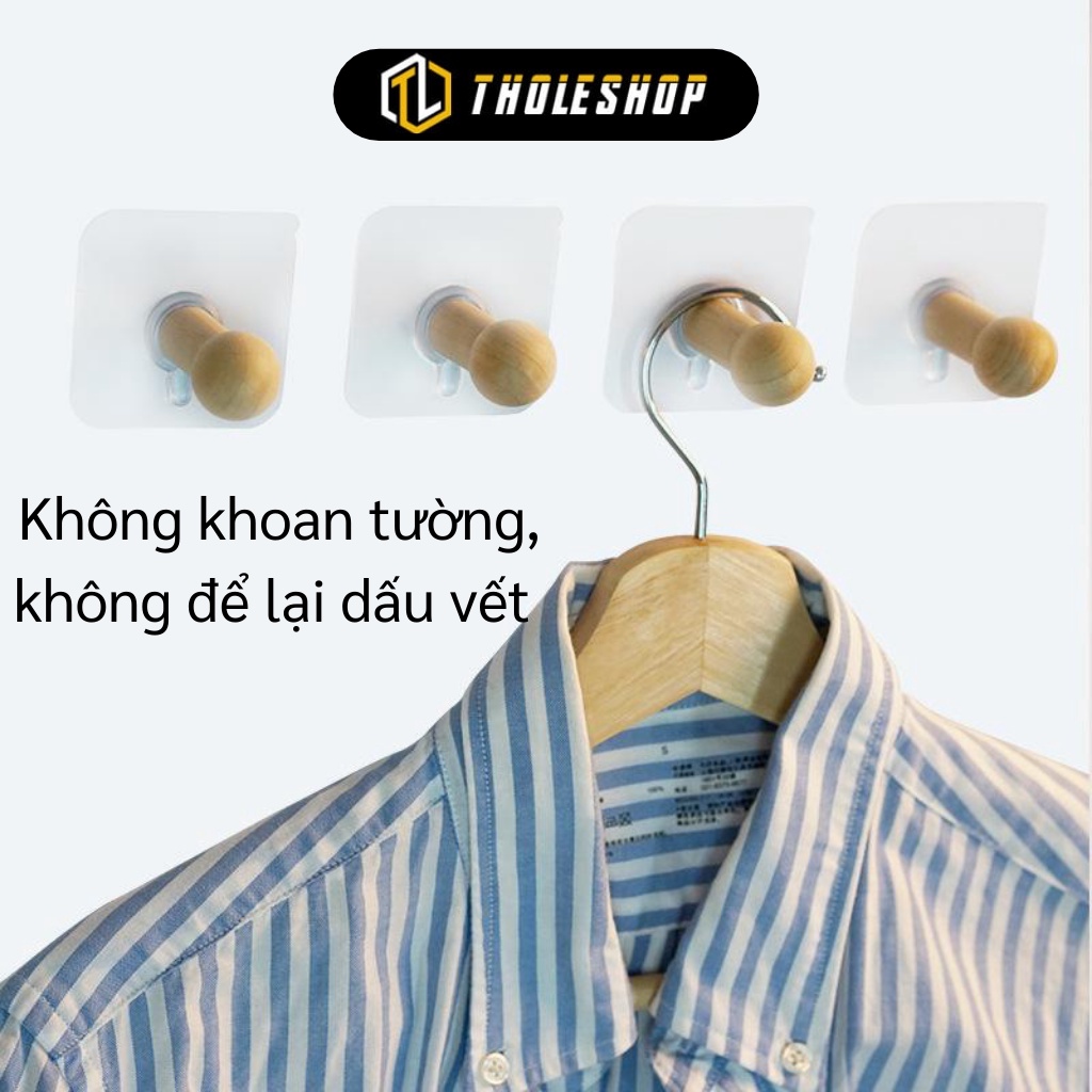 Móc Gỗ Treo Tường - Combo 2 Móc Gỗ Dán Tường Đa Năng, Trang Trí Nhà Cửa 7266