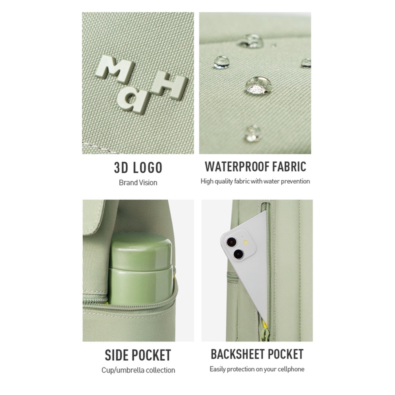 MAH Siro Ba lô máy tính xách tay nữ  chống thấm nước màu xanh lá cây xương rồng phong cách Hàn Quốc thời trang