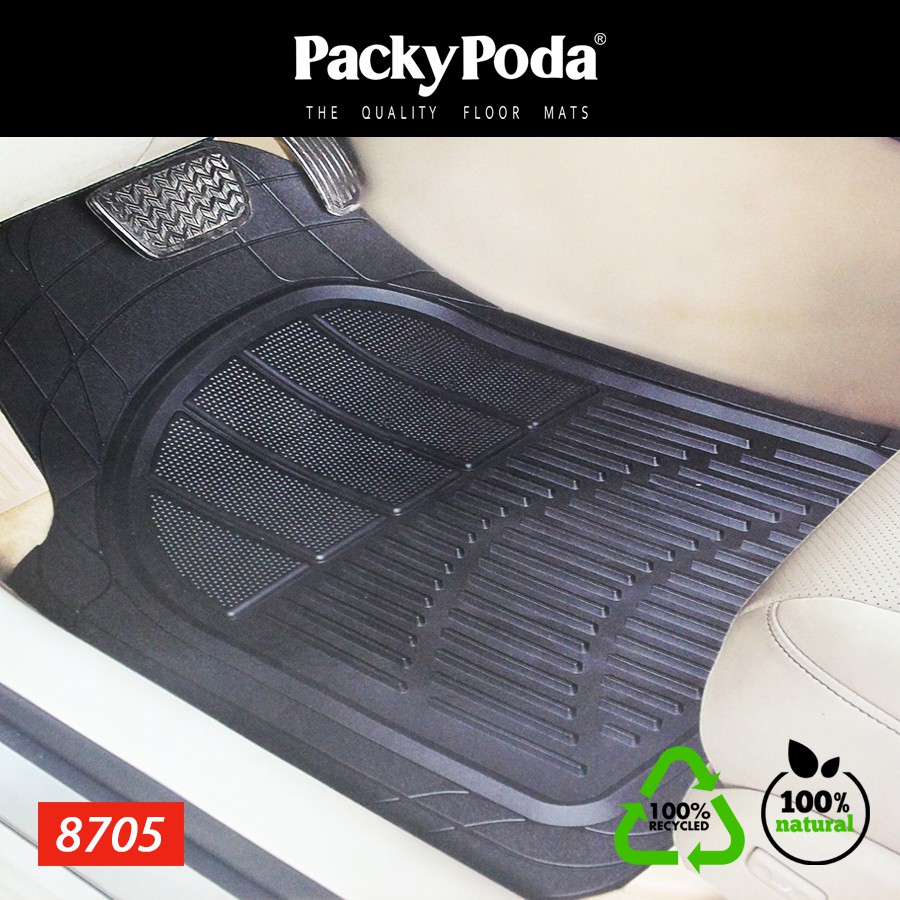 [Mã INCU300 giảm 10% đơn 499K] Thảm Lót Sàn Ô Tô PACKY PODA 8705 Màu Đen 4 Chỗ